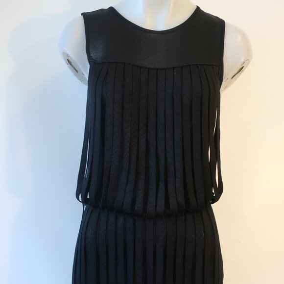 Womens Cheap and Chic by Moschino Black Sleeveless Fringed Ribbon Dress XS - Picture 5 of 16